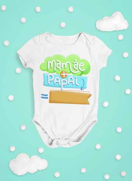 Body Infantil Mamãe Papai Personalizado Com Nome