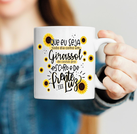 Caneca Porcelana Girassol