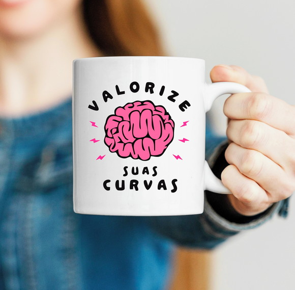 Caneca Porcelana Valorize As Suas Curvas