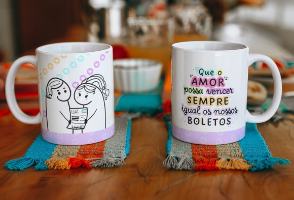 Caneca Dia dos Namorados Florks