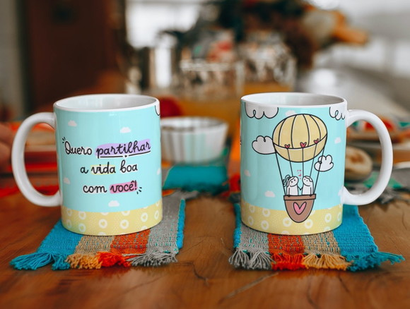 Caneca Dia dos Namorados Florks