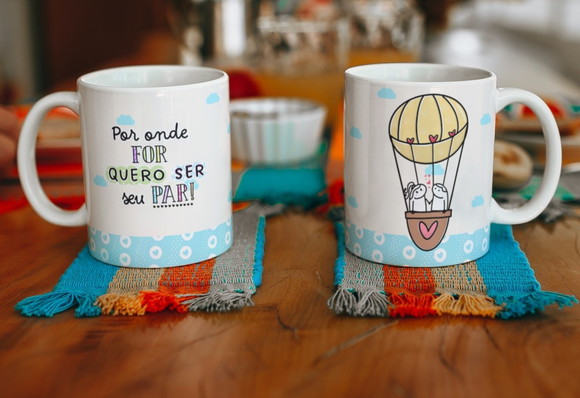 Caneca Dia dos Namorados Florks
