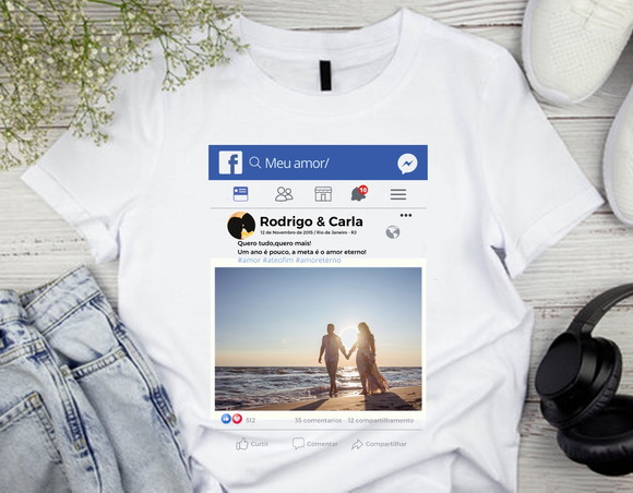 Camiseta Dia dos Namorados Facebook