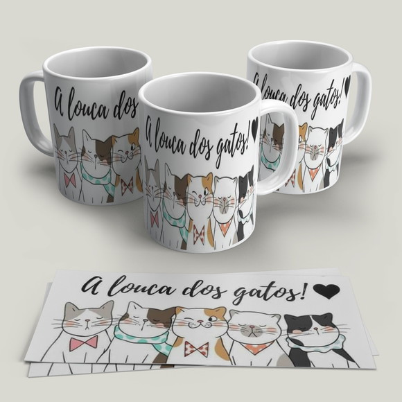 Caneca Porcelana A Louca dos Gatos