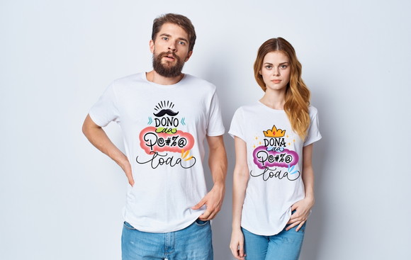 Kit Camiseta Casal Dono e Dona
