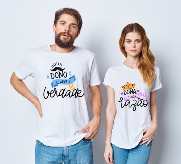 Kit Camiseta Casal Dono da Razão e Dona da Razão