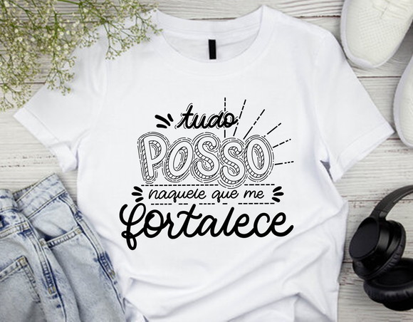 Camiseta Religiosa Tudo Posso