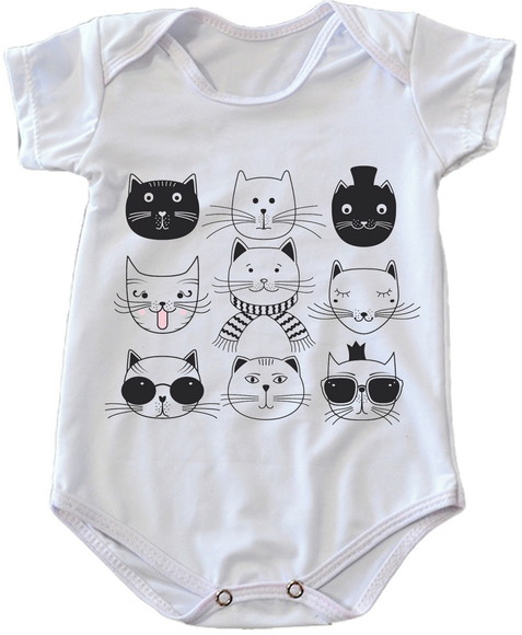 Body Infantil Gatinhos