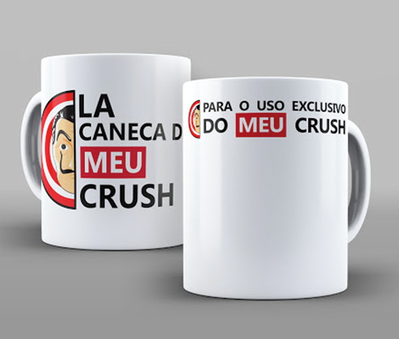 Caneca Porcelana La Caneca do Meu Crush