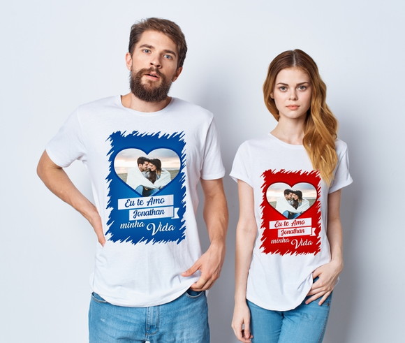 Kit Camiseta Casal Eu Te Amo Minha Vida
