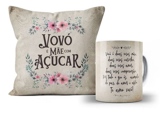 Kit Almofada e Caneca Avó