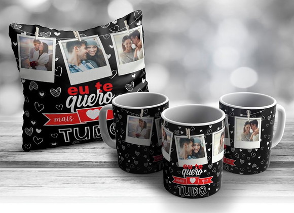 Kit Almofada e Caneca Dia dos Namorados