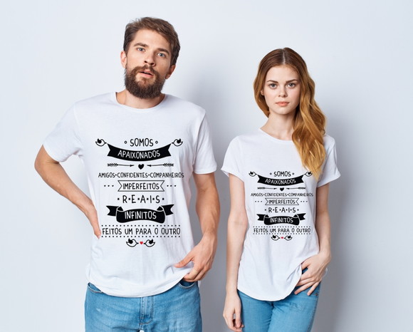 Kit Camiseta Casal Somos Apaixonados