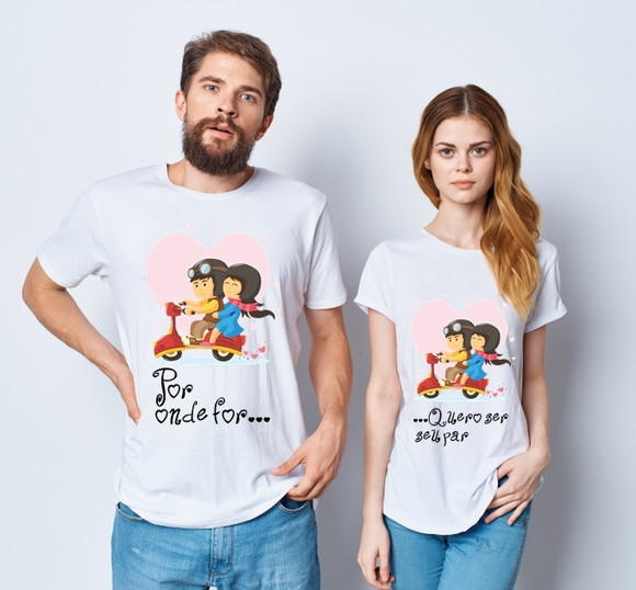 Kit Camiseta Casal Por Onde For
