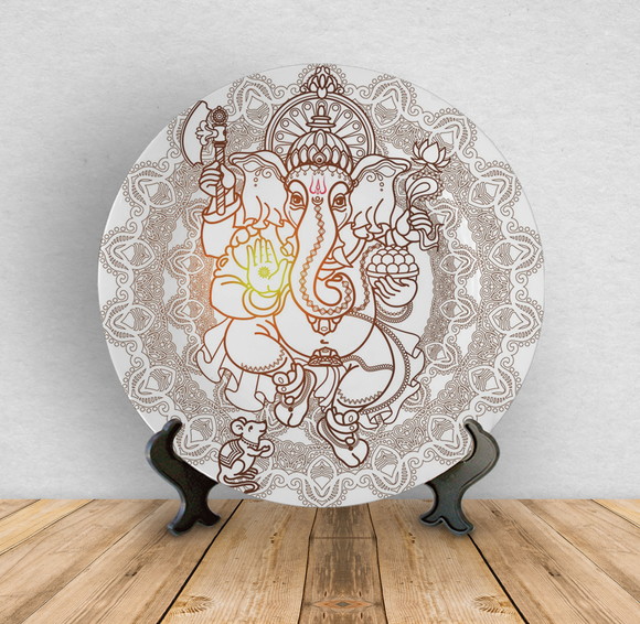 Prato Decorativo Ganesha