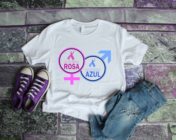 Camiseta Outubro Rosa Novembro Azul