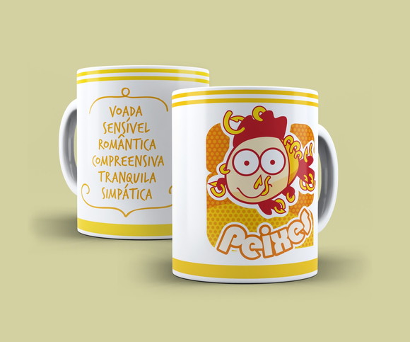 Caneca Porcelana Signos -Peixes