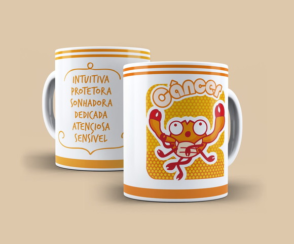 Caneca Porcelana Signos - Câncer