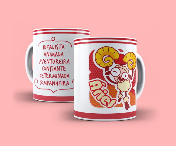 Caneca Porcelana Signos - Áries