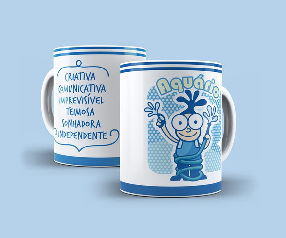 Caneca Porcelana Signos - Aquário