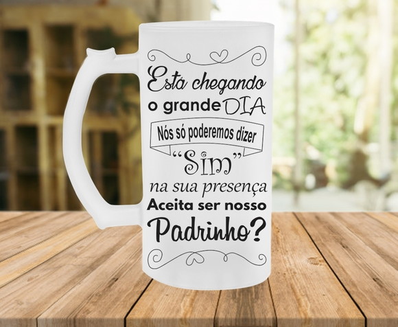 Caneca de Chopp Convite Padrinho