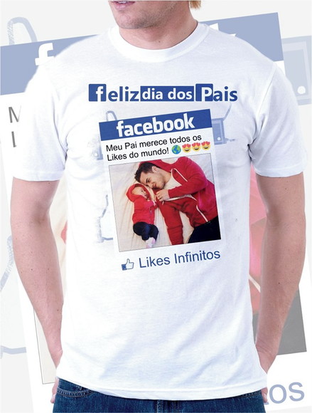 Camiseta Dia dos Pais Facebook Personalizada com Foto