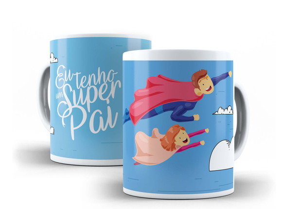 Caneca Porcelana Eu Tenho Um Super Pai
