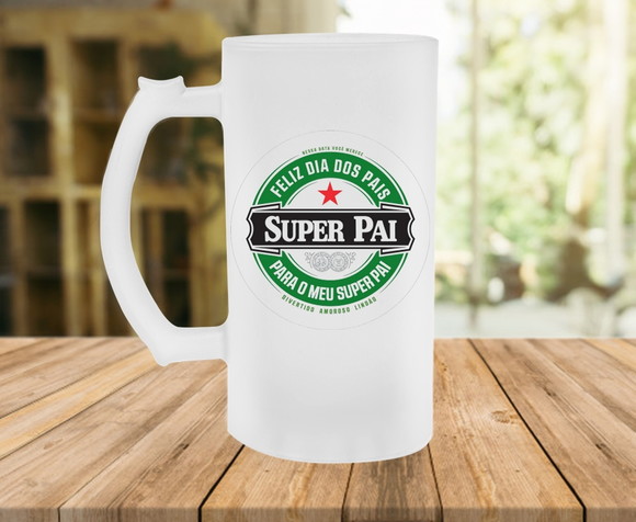 Caneca de Chopp Jateada Super Pai