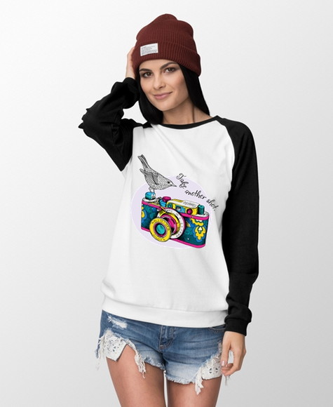 Camiseta Raglan Manga Comprida Fotografia