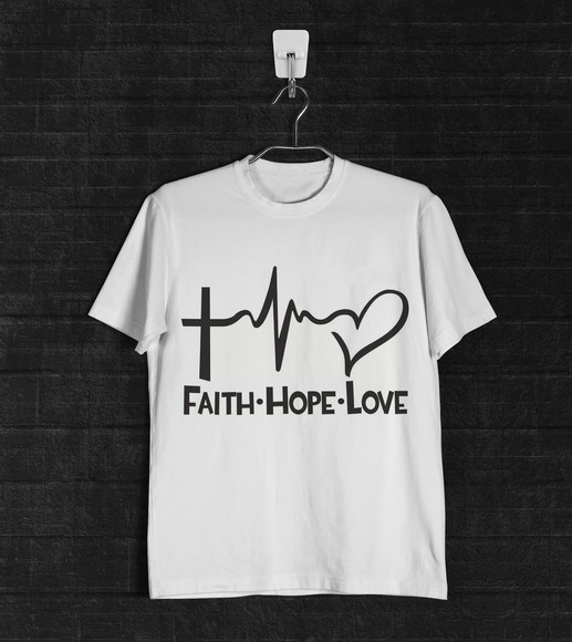 Camiseta Religiosa Faith Hope Love