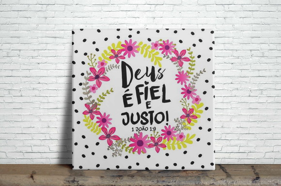 Azulejo Decorativo Deus É Fiel