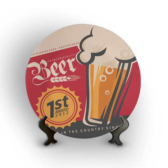 Prato Decorativo Retrô Beer