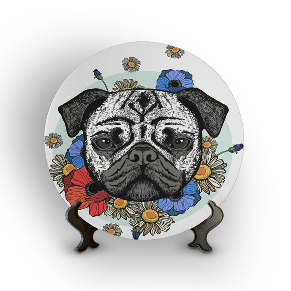 Prato Decorativo Pug