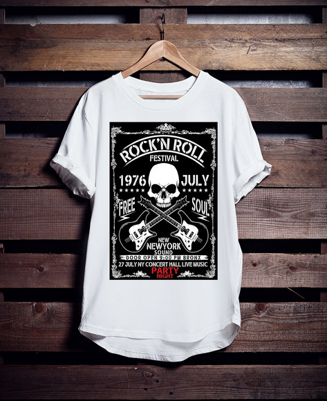 Camiseta Longline Rock N Roll