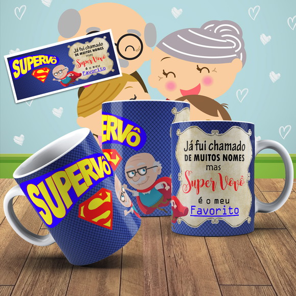 Caneca Porcelana Super Avô