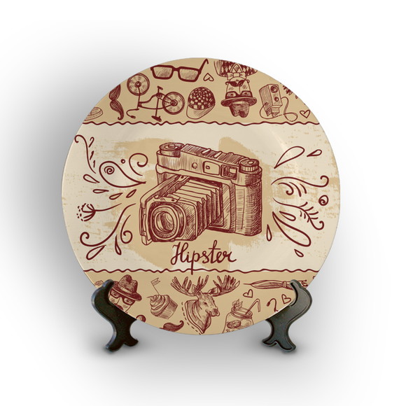 Prato de Porcelana Decorativo Fotografia