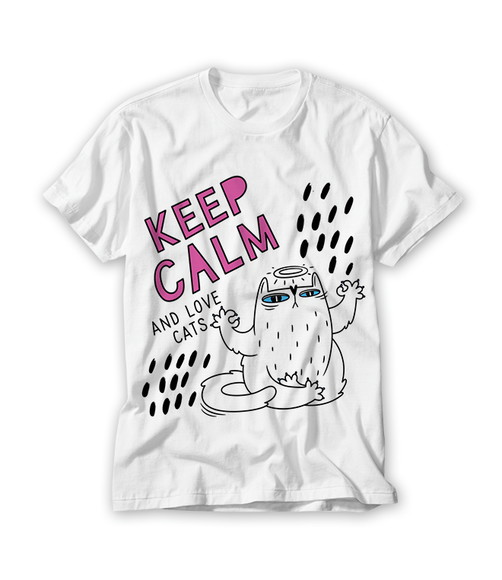 Camiseta Keep Calm And Love Cats