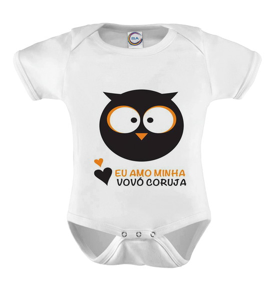Body Infantil Eu Amo Minha Vovó Coruja