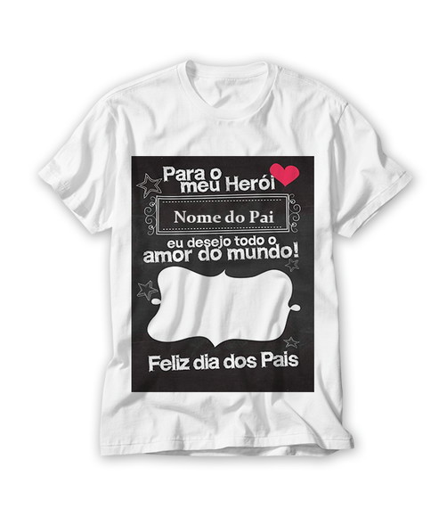 Camiseta Dia dos Pais Para o Meu Herói Personalizada