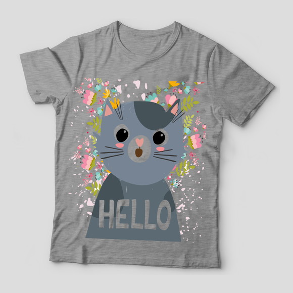 Camiseta Cat Hello