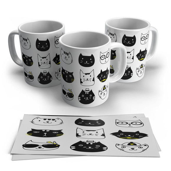 Caneca Porcelana Gatinhos