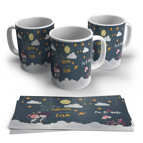 Caneca Eu Troco Mil Estrelas para Te Dar a Lua
