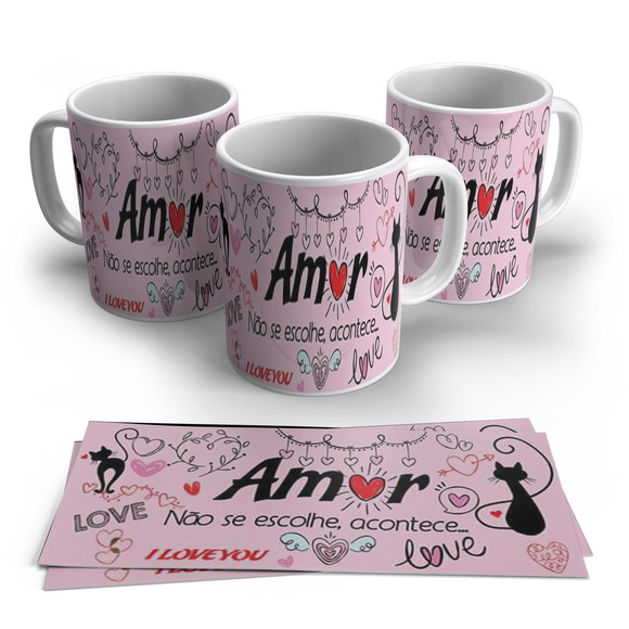 Caneca Amor Não se Escolhe Acontece