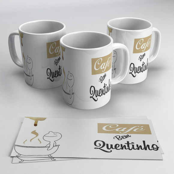 Caneca Porcelana Café Bem Quentinho