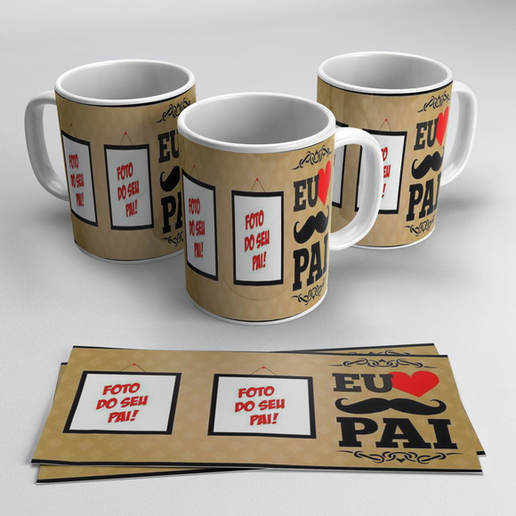 Caneca Dia dos Pais - Eu Amo Pai com foto