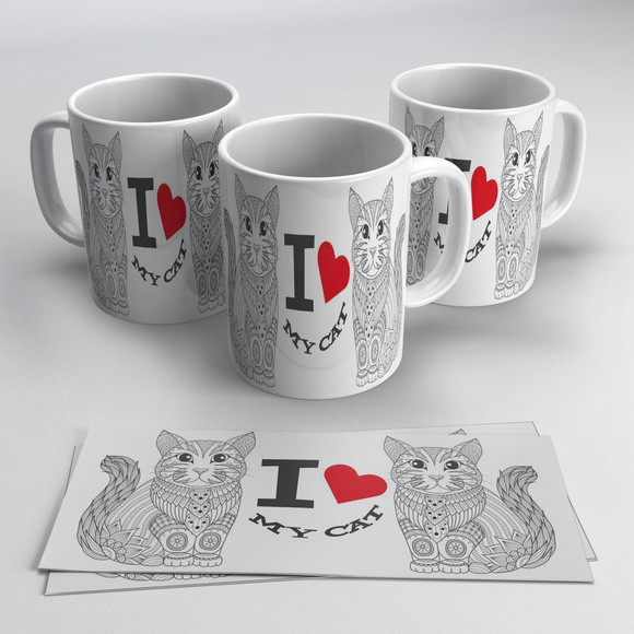 Caneca Porcelana I Love My Cat