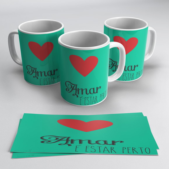 Caneca Porcelana Amar É Estar Perto