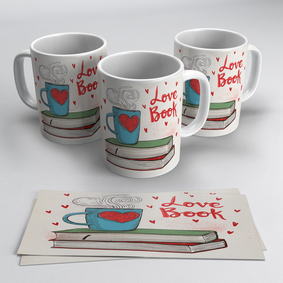 Caneca Porcelana Love Book