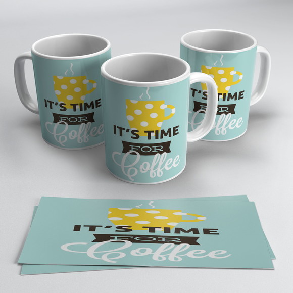 Caneca de Porcelana It's Time for Coffee