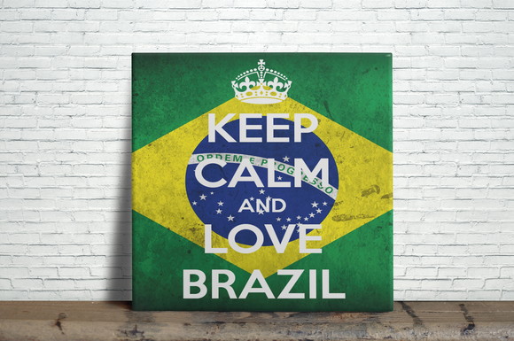 Azulejo Decorativo Keep Calm and Love Brazil